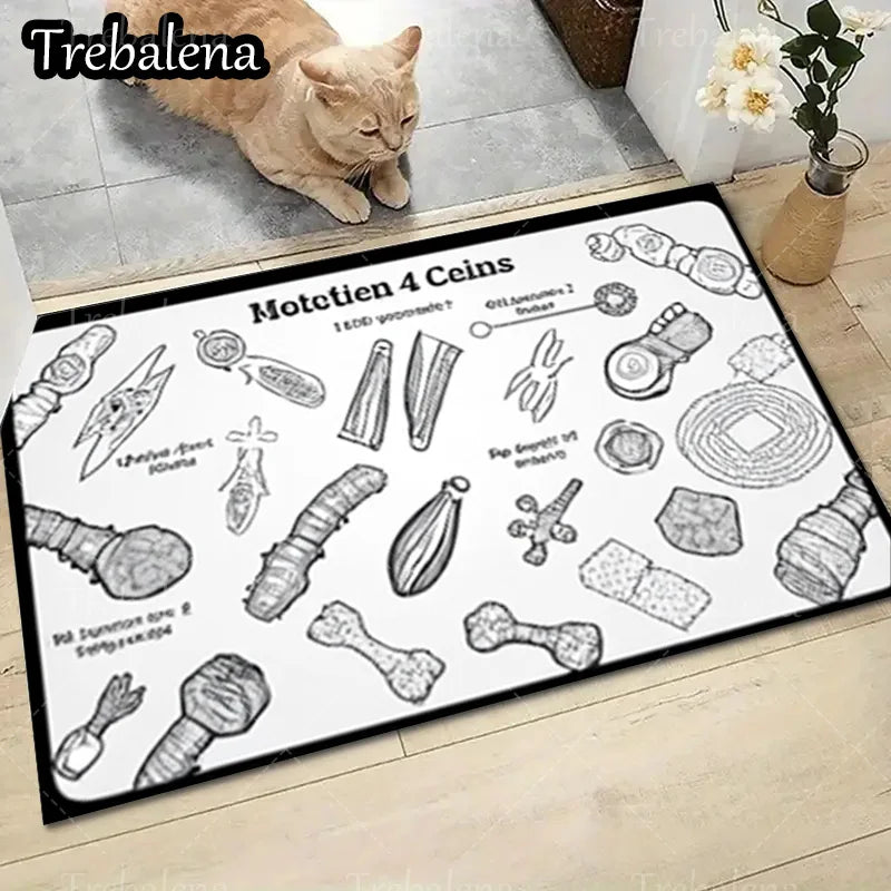 1pc Welcome Door Mat. Dog Toy Pattern Doormat for Pet Lovers Home Decor Entrance Rug