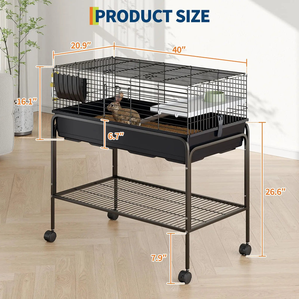 35.3"H Small Pet Cage Kit With Removable Storage Shelf