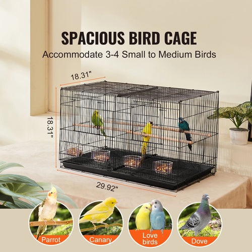 30In Flight Bird Cage that's Stackable, Divided with Handle and Perche