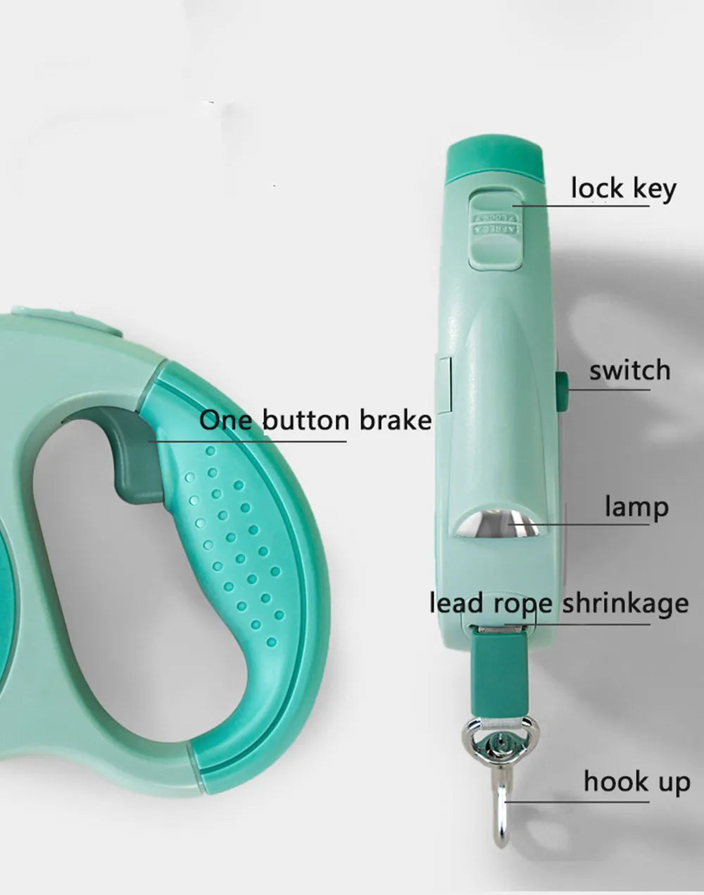 Dog Leash With Led Lights and Garbage Bag Holder