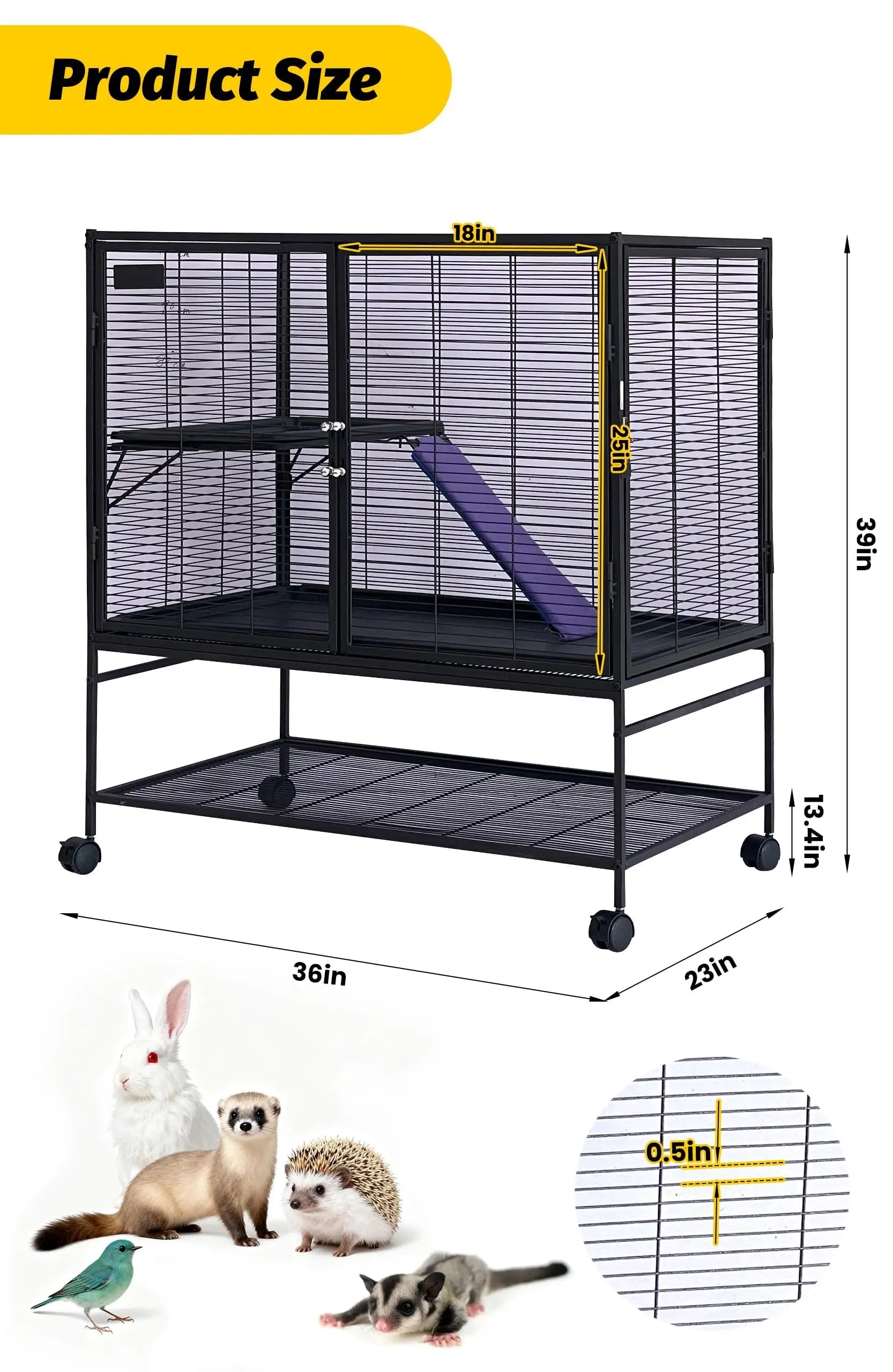 Multi-Level Metal Small Animal Cage