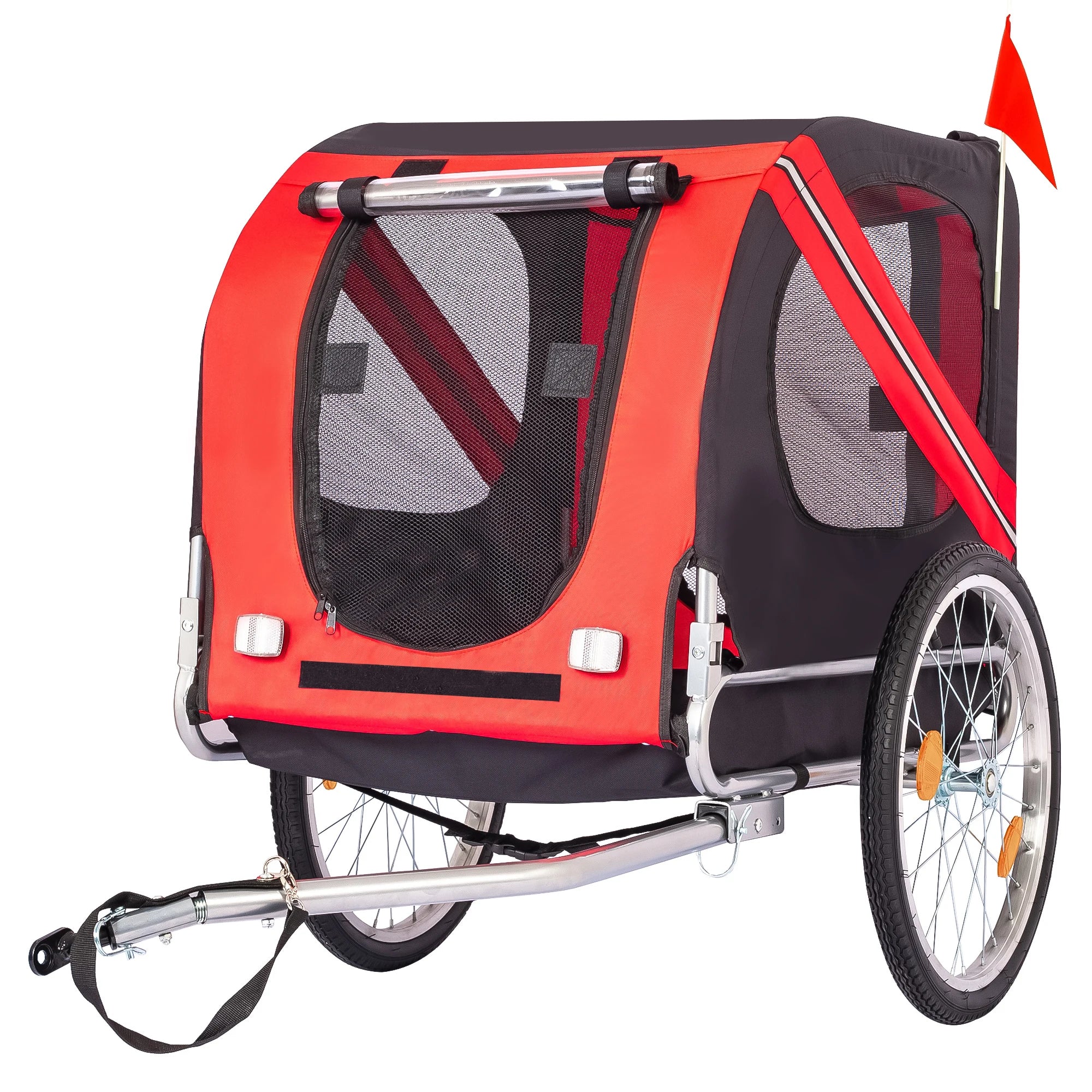 Folding Dog Bike Trailer with Universal Bicycle Coupler
