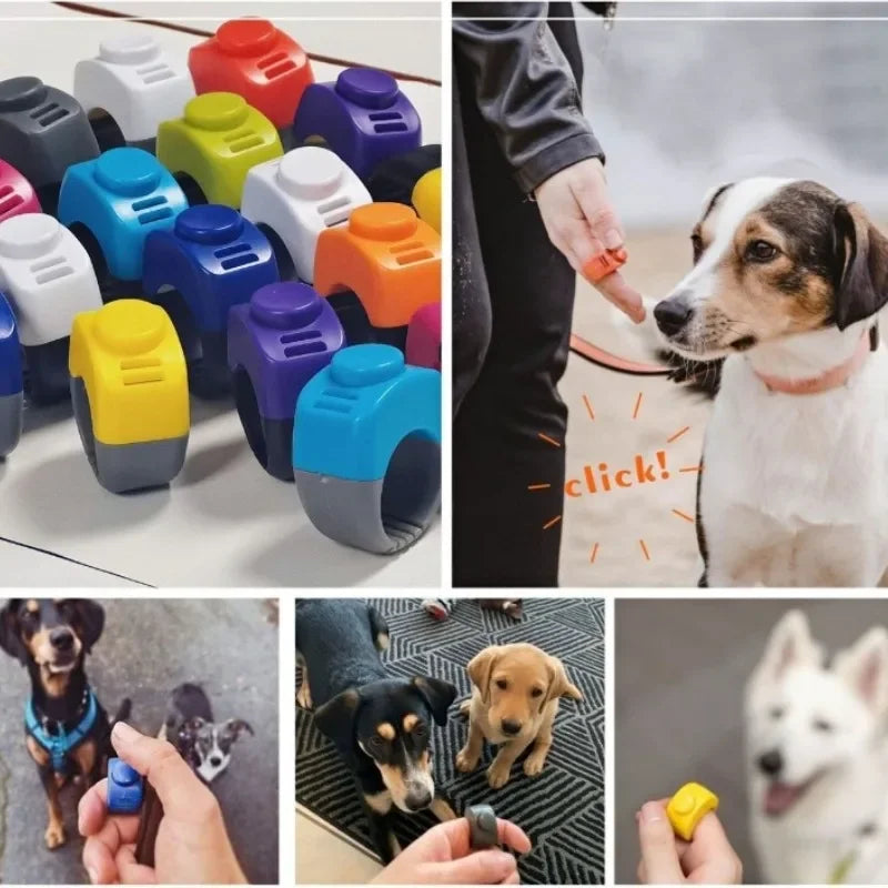 Pet Clicker Ring  for Dog Cat Horses Bird. Mini Finger Clickers Training Equipment