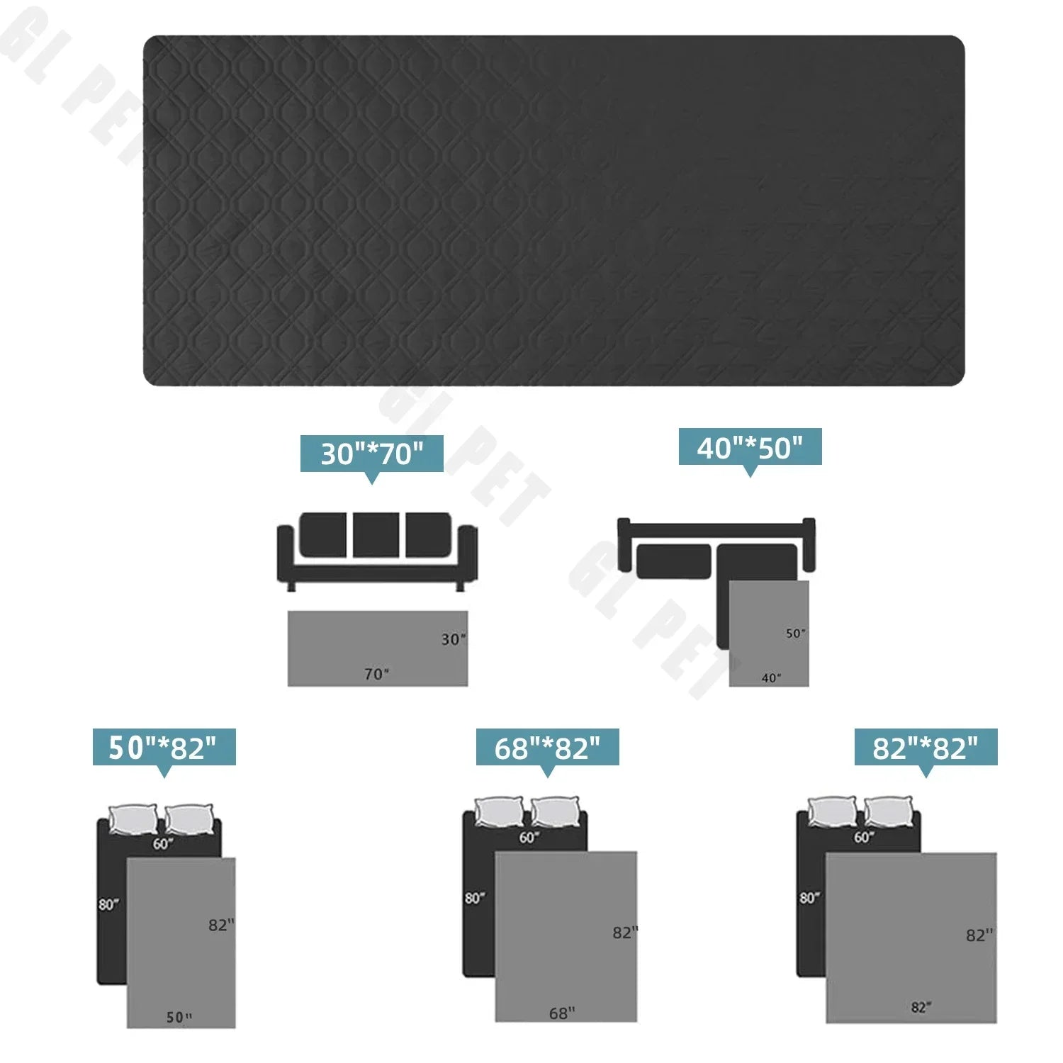 Waterproof Non-Slip Dog Bed Cover and Pet Blanket. Pet Bed Mat for the Car. Incontinence Mattress Protectors. Furniture Couch Cover