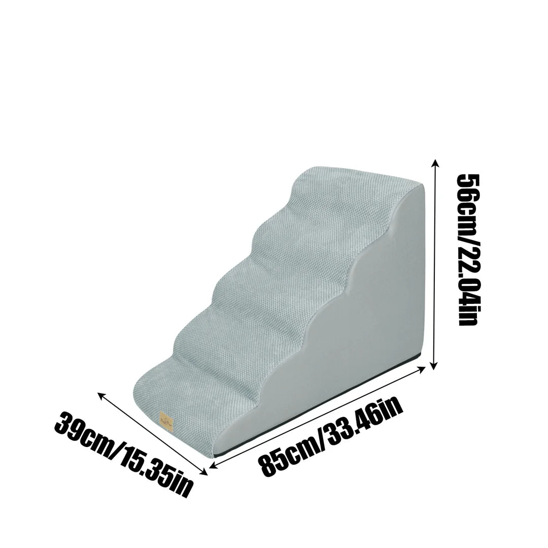 Pet Stairs for High Beds and Sofa/Couch. High-Density Sponge Foam Steps with Washable Cover