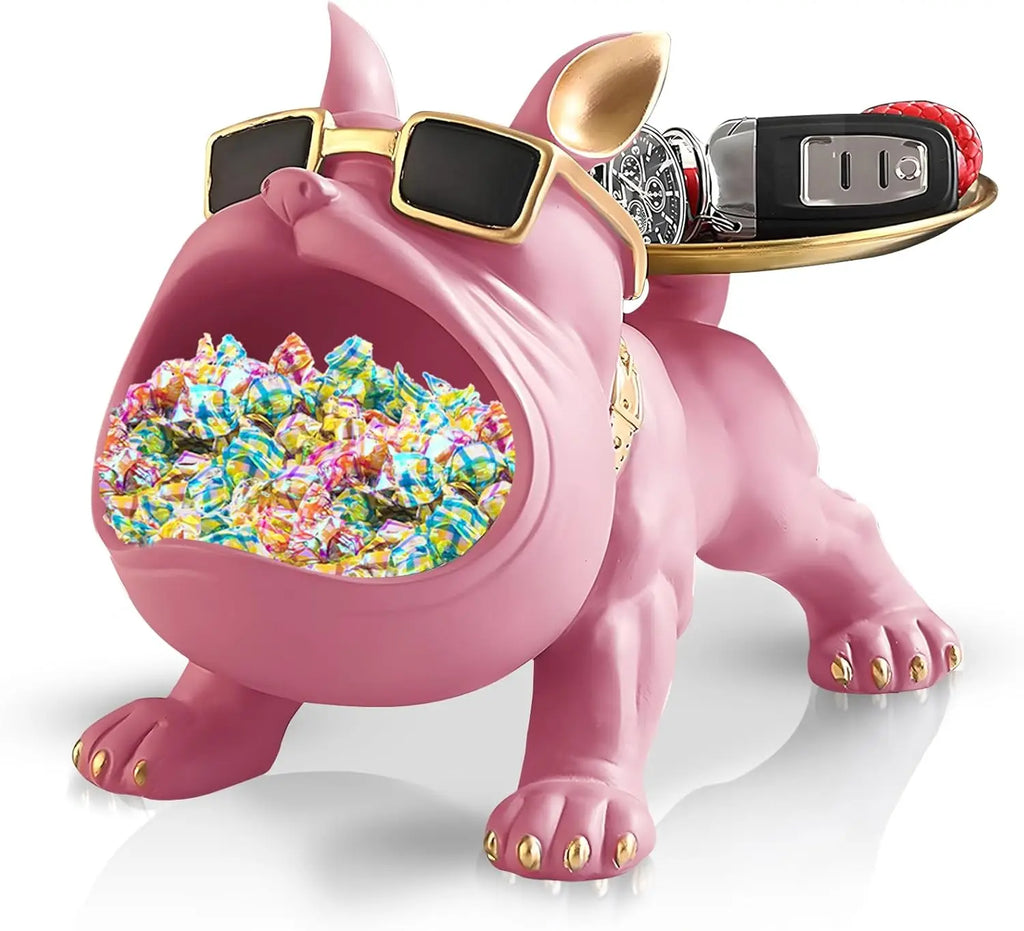 30cm Home Decor Bulldog Figurine. Dog Statue Storage Box