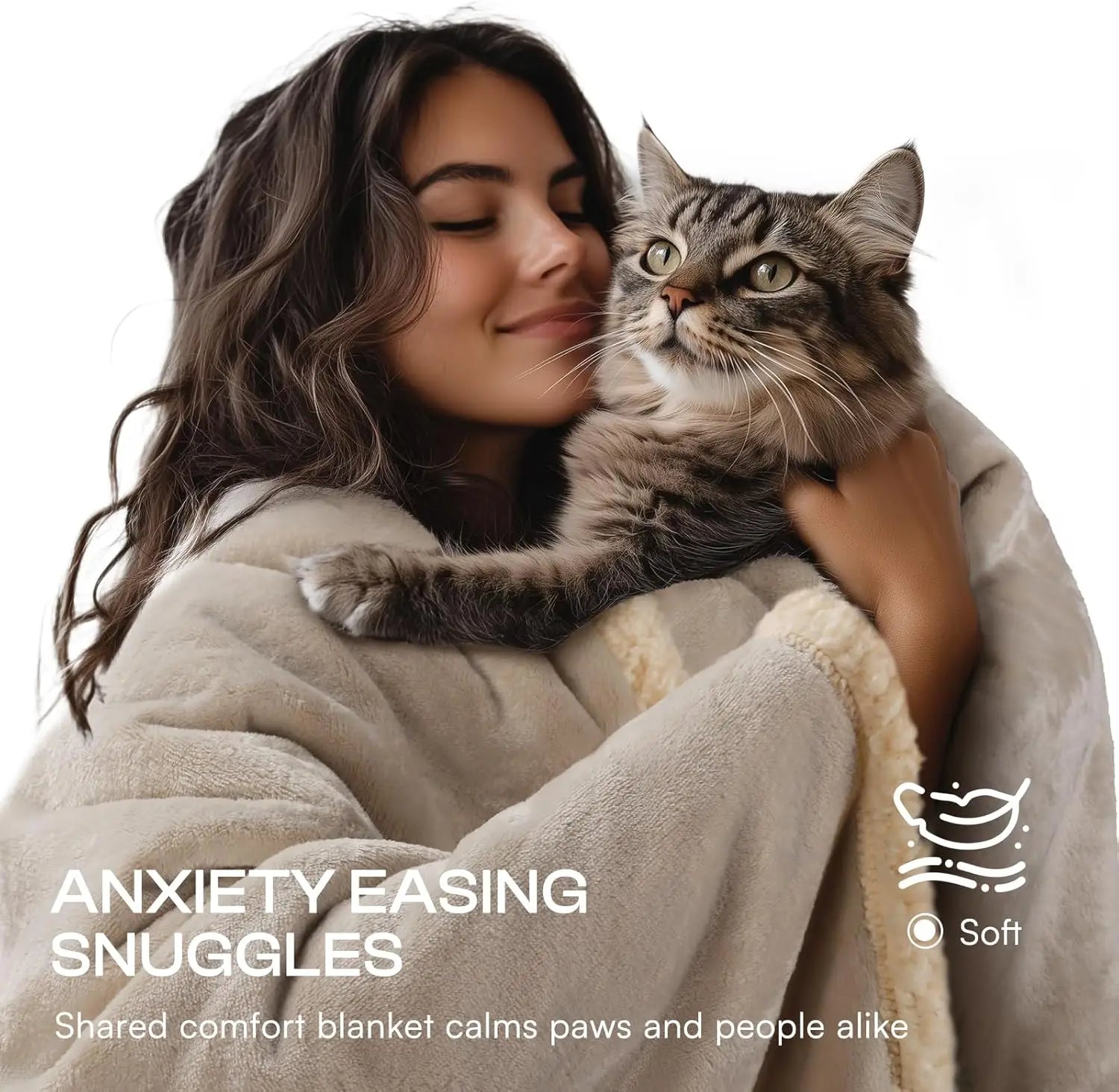 Waterproof Pet Blankets for Dogs and Cats. Reversible Sherpa Fleece Furniture Protector. Dark Beige King Size (100" x 85")