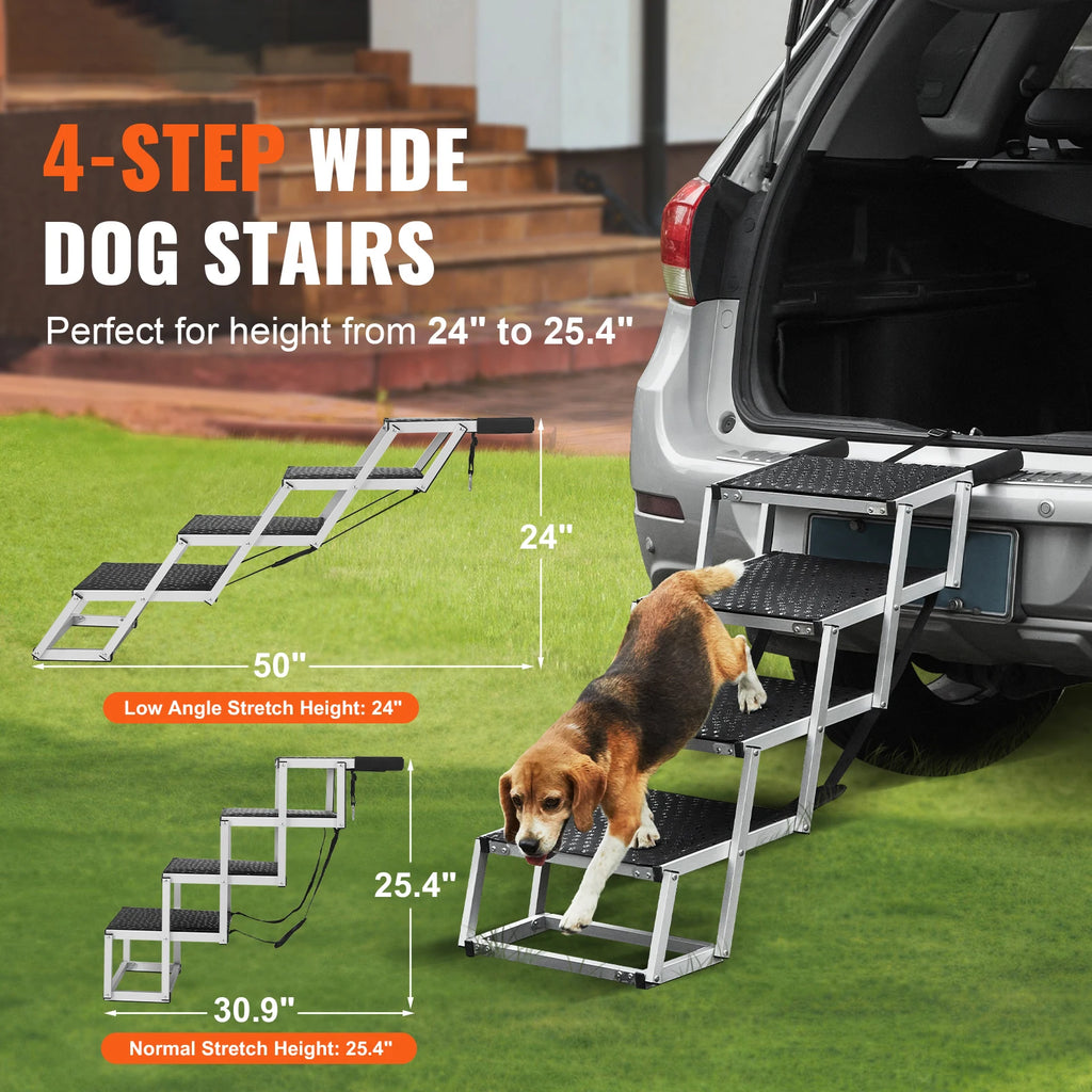 Dog Stair for Cars. Wide Steps, Folding, Portable and Lightweight
