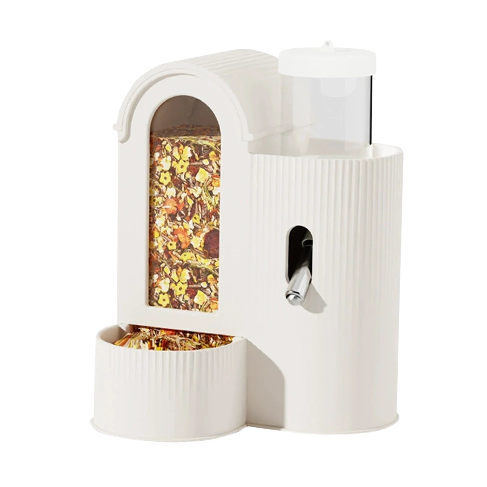 2-in-1 Automatic Food Bowl Leak-Resistant Hamster Feeder And Waterer. Automatic Food Dispenser