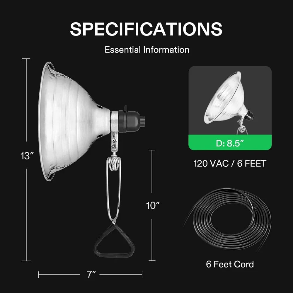 4 Pack Clamp Lamp with 8.5 Inch Aluminum Reflector, E26 Socket up to 150W, 6 Feet Cord, UL Listed