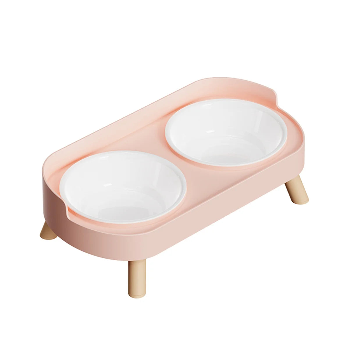 Cat double bowl feeder, with adjustable height