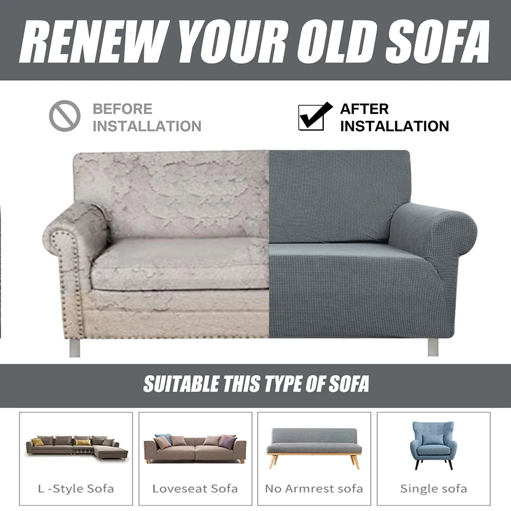 Jacquard Stretch Couch Cover. Universal Sofa Covers to help protect your couch from Dogs and Cats. Pets Friendly and Washable Furniture Protector. Fitted Sofa Slipcovers