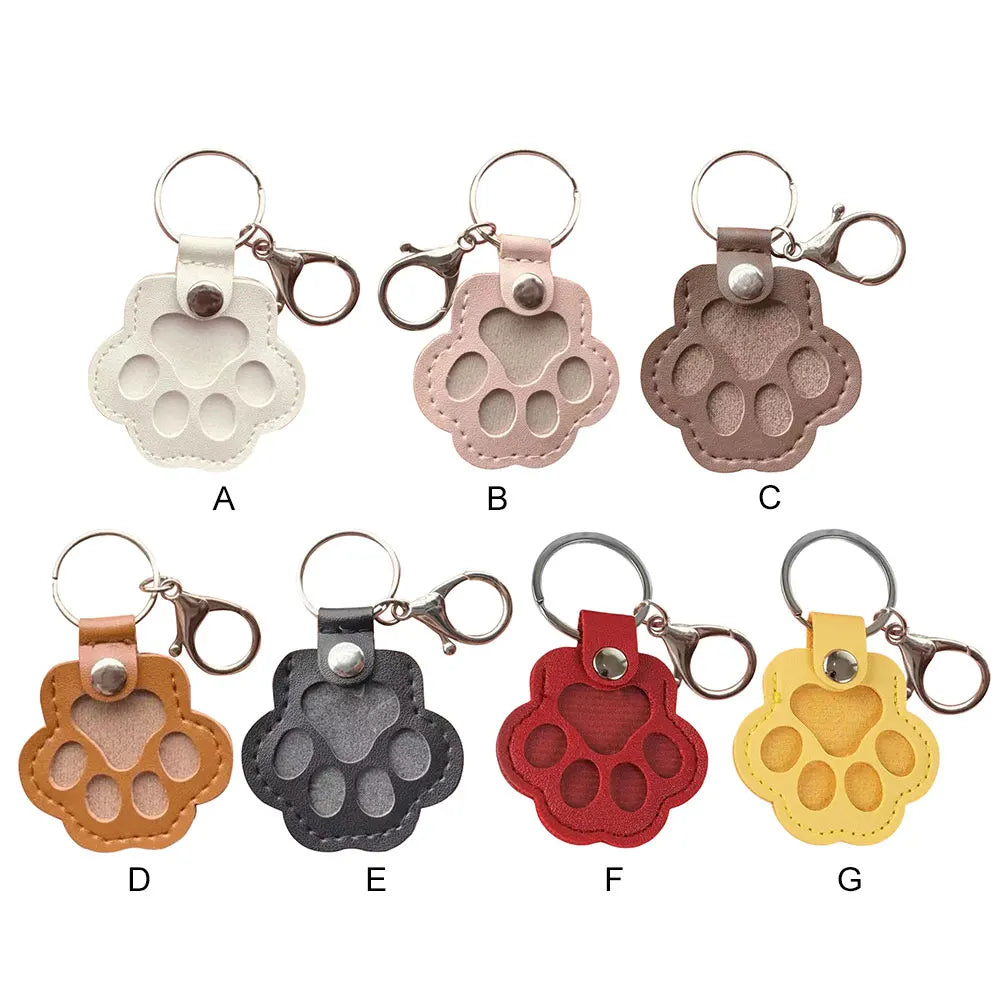 Adorable Paw Print Keychains Commemorative Pet Hair Storage Bag for Pet Lovers