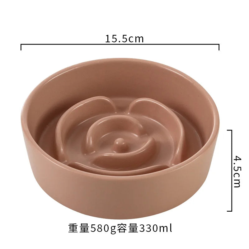 Ceramic Slow Feeding Cat Dog Bowl