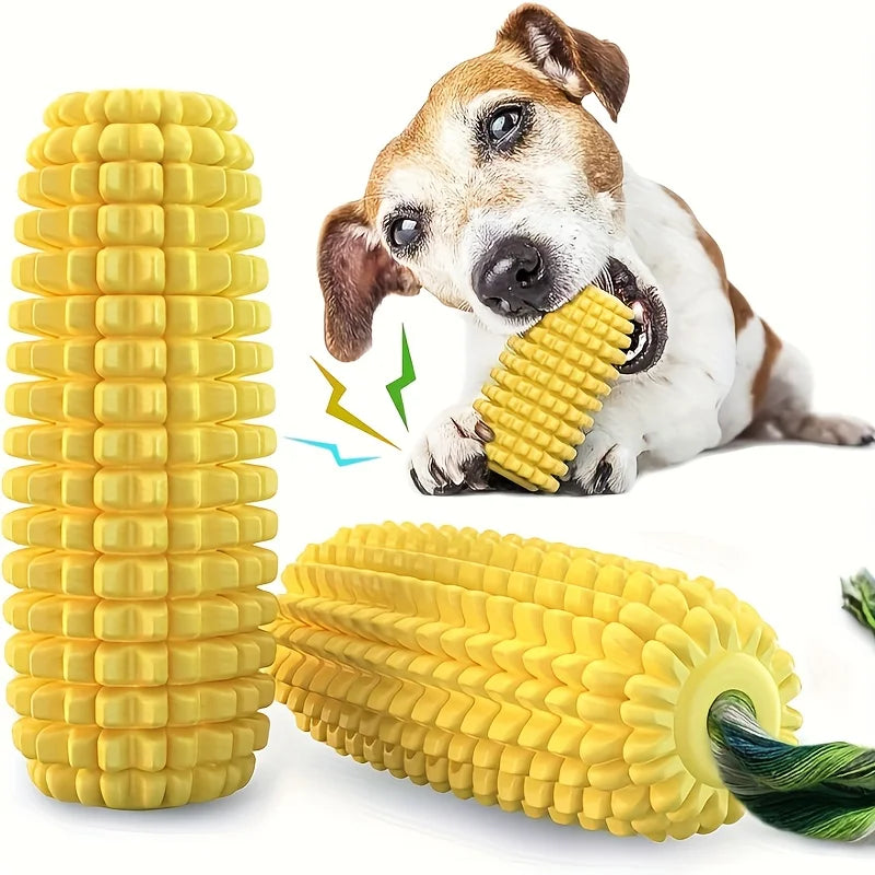 Indestructible Dog Chew Toy. Heavy-Duty Rubber Corn Grain Texture for Medium, Large Dogs and Puppies. Powerful Chewers Dental Care