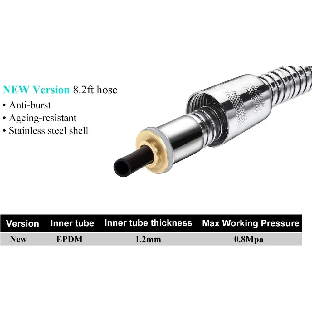 Pet Shower Set with 8.2ft Hose for Bathroom Shower Arm (Suction Holder)