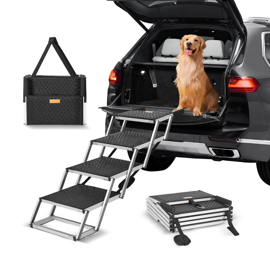 Dog Stair for Cars. Wide Steps, Folding, Portable and Lightweight