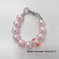 0.7" Imitation Pearl Big Dog Collar Lightweight Necklace for Large Dogs Stainless Steel Wire Rope Girl Pet Wedding Accessories