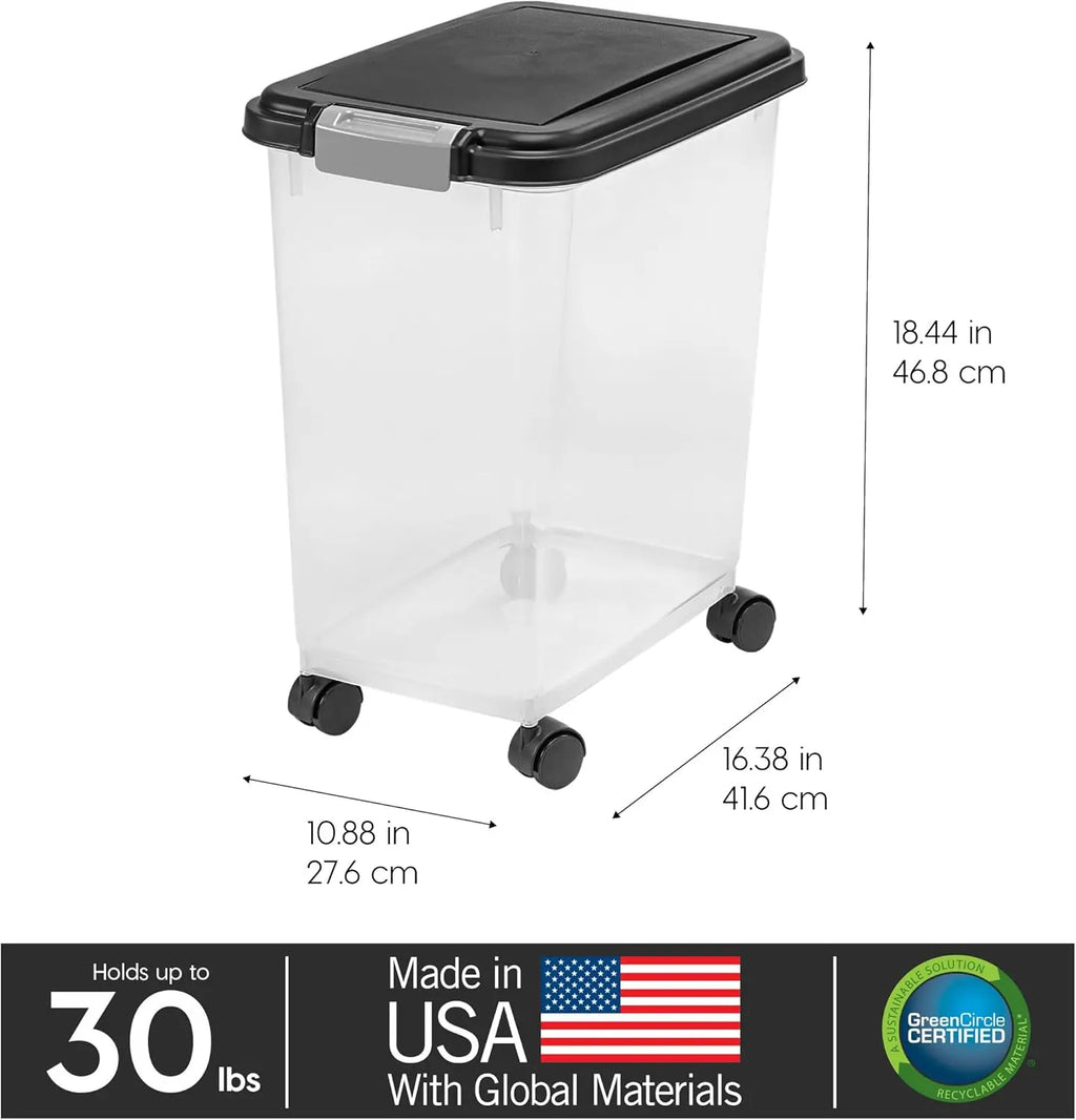 Airtight Pet Food Container. Available in different sizes, and is on Wheels